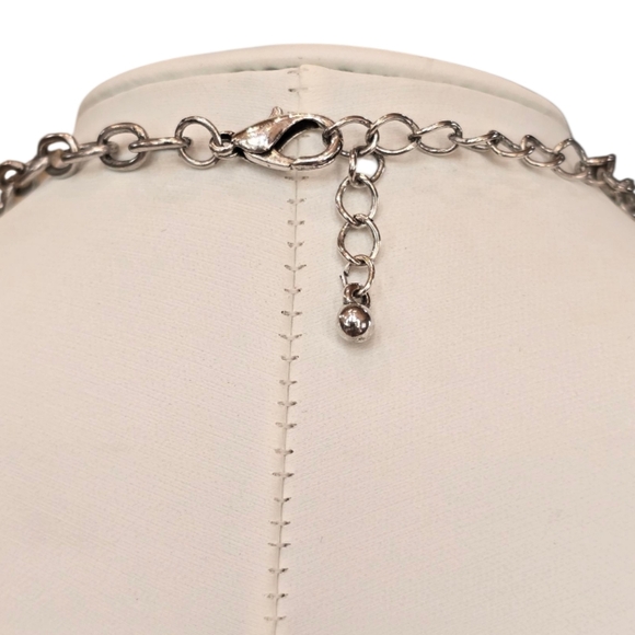 Turquoise Bead Necklace Silvertone Metal Cross Necklace 2 Piece Bundle - Picture 8 of 9